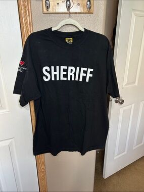 Sheriff Graphic Black Short-Sleeve T-Shirt Halloween Costume